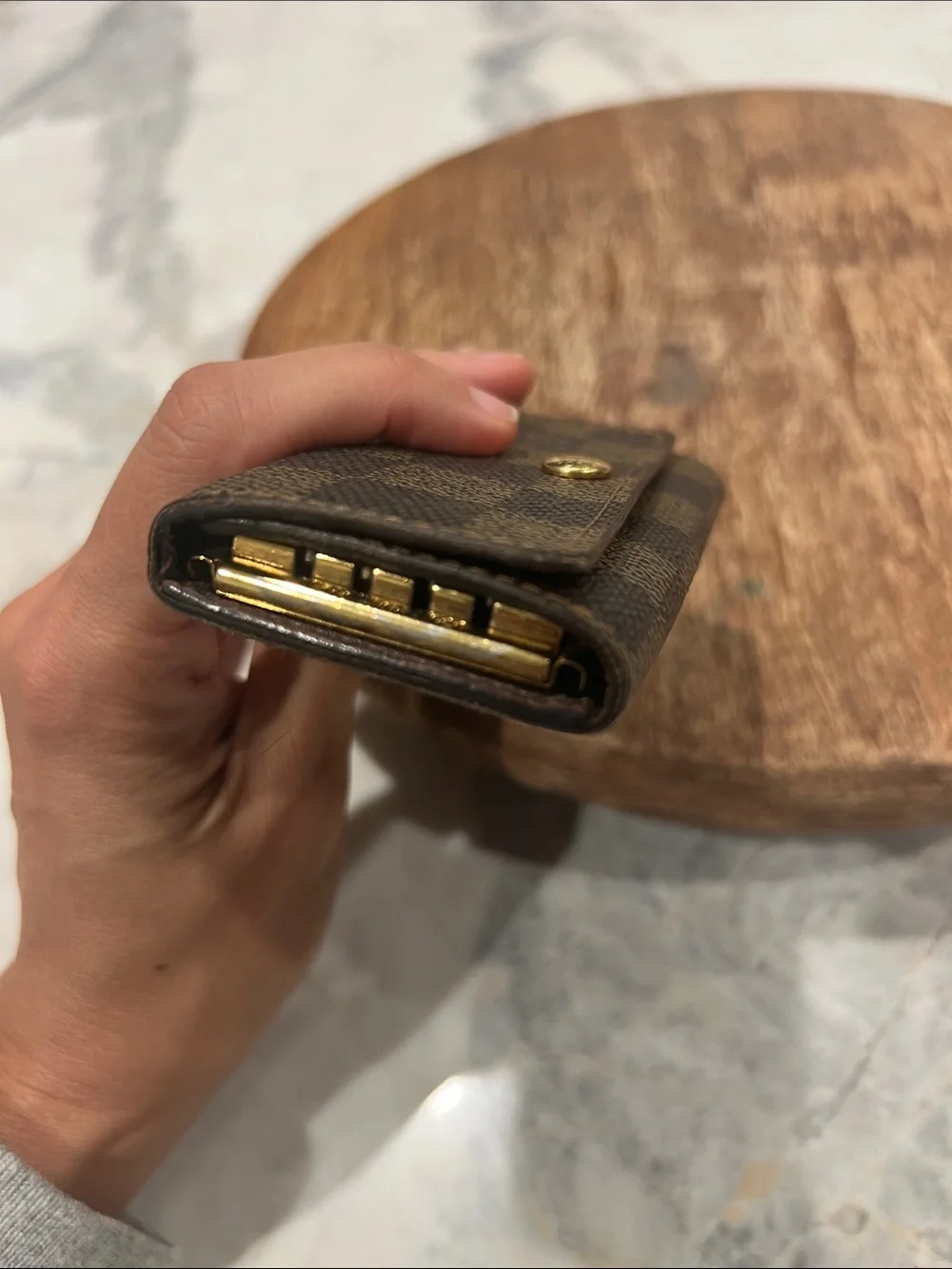 Louis Vuitton Damier Ebene 4-Key Holder in Brown